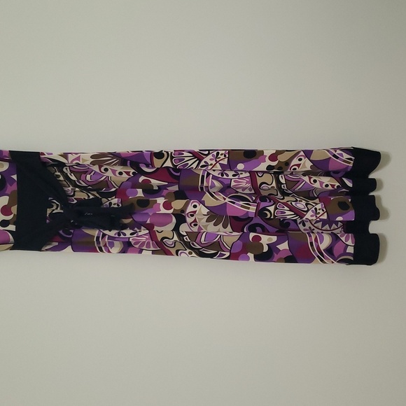 Vintage Y2k 90s Sleeveless Maxi Dress 6 Black Purple Earthy Jewel Tone Boho - Picture 7 of 16